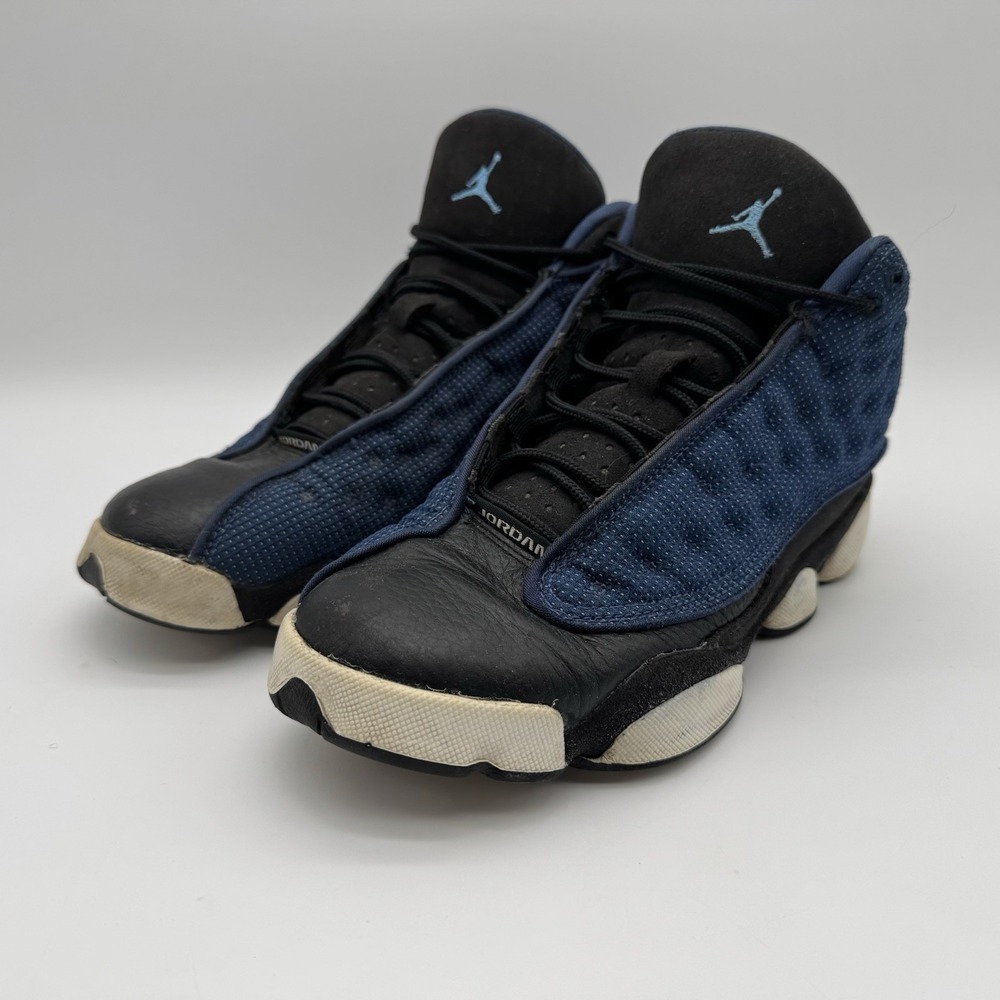 Nike Air Jordan 13 Retro 884129-400 Navy Blue Basketball Flint Size 7Y - Picture 3 of 11